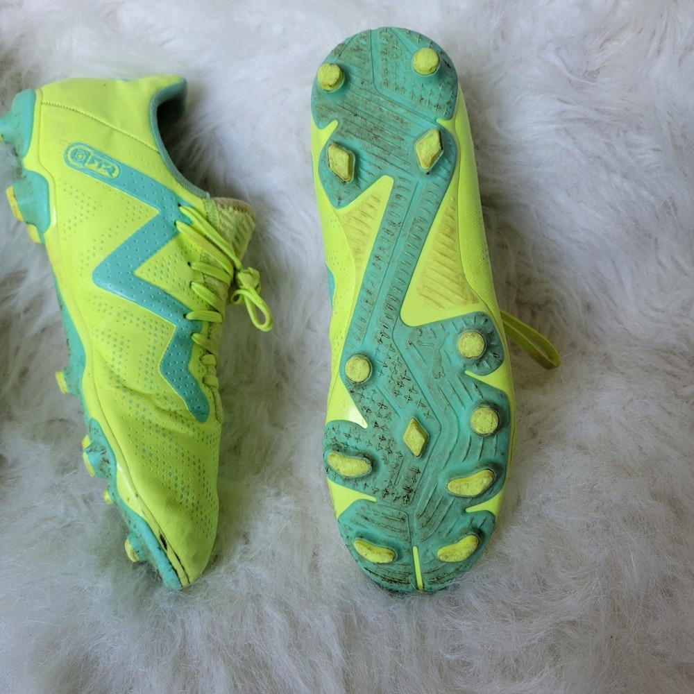 Puma Future Play FG/AG 107187-03 Mens 5 Yellow Teal Football Boot Soccer Cleats - Picture 14 of 14